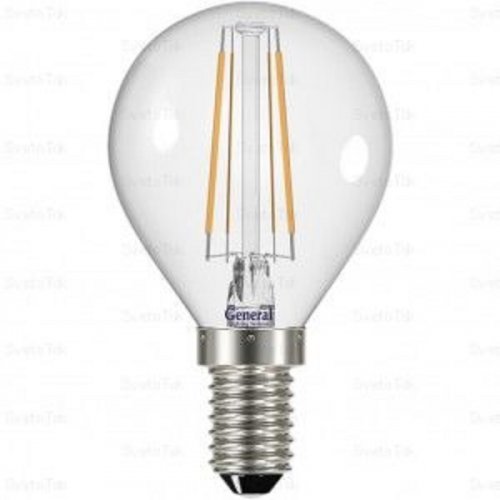 Лампа светодиодная филамент General  Шар G45S E14 220В 7Вт 2700К картинка 